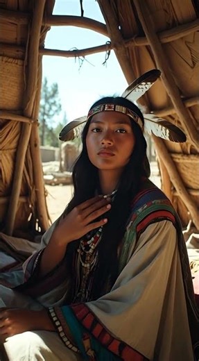 The Soul of Heritage A Beautiful Young Native American Woman in Traditional Attire #indigenouspeople