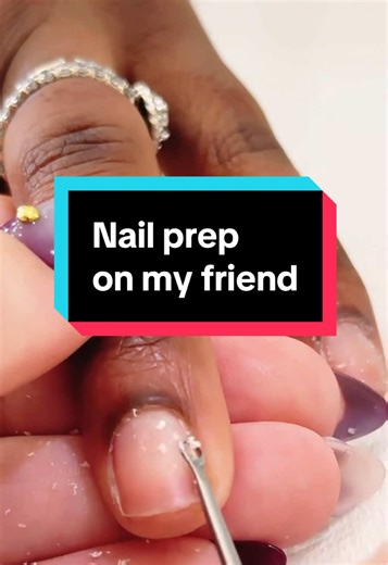 Nail prep before press on nail application. Using the Staleks pro expert 51 type 2 cuticle loop pusher tool.