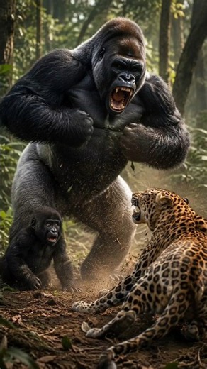 Silverback Gorilla Saves Baby from Leopard Attack | Incredible Wildlife Story | Wildlife Documentary