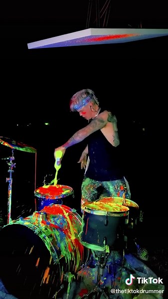 Colorful Paint Drum Explosions