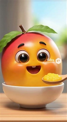 Beautiful Mango Eats Food 🥭 | Cute Animated Video #sora