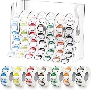 7000 Pcs Day of The Week Labels Food Labels with Adjustable Label Dispenser Monday Through Sunday Management Inventory Stickers Removable Weekly Self Adhesive Date Dot Stickers (Circle)