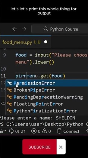 get in action, python project #pythontutorial #computerprogramming