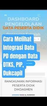 How to View PD Data Integration with DTKS, PIP, and Dukcapil Data