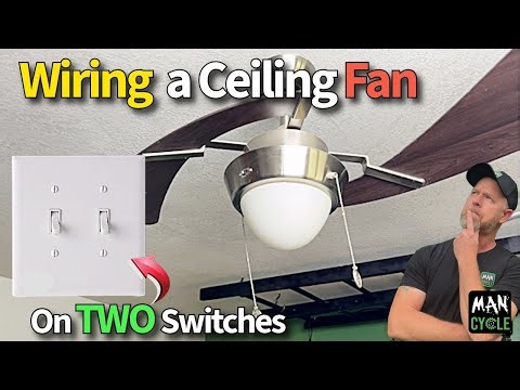 How to Wire a Ceiling Fan With Light on TWO Switches (Fan & Light Controlled Separately)