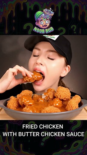 The Ultimate Crunch... Fried Butter Chicken Paradise #shorts #butterchicken #asmr #mukbang #food