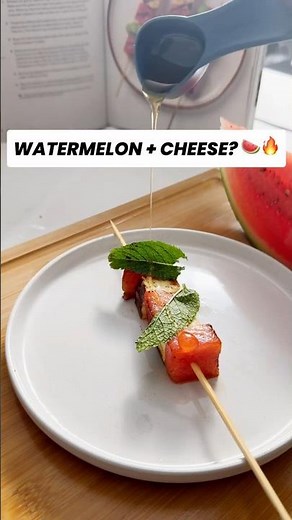 Nick DiGiovanni's Grilled Watermelon & Halloumi Skewers! 🍉🔥 #recipe #cooking #food #chefrecipes