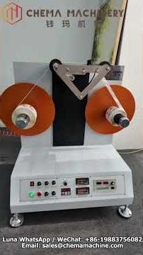 CHEMA CMFJ-600D Table Label Sticker Paper Rewinder Machine，set meters number to automatically stop.
