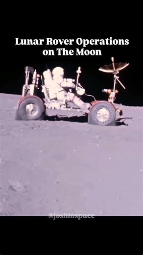 NASA Astronauts operating the Lunar Roving Vehicle (LRV) on the Moon during the Apollo missions. The
