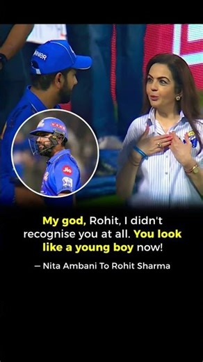 The "Young Boy" Look: Nita Ambani's Reaction to Rohit Sharma...😯🔥