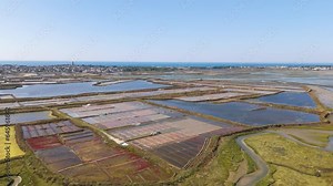 The Guerande Salt Marshes in Bretagne by drone