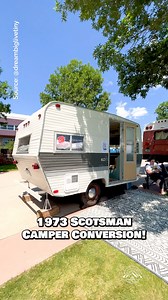 What do you think of this DIY camper renovation of this 1960s Scotsman trailer? This camper was renovated by @katvagabond & her father during 2020 to be used to travel around the US! Inside, there is a dining table for 4; a small kitchen with a 2-burner propane cooktop, a mini fridge, a sink, & some storage; a full-size bed; a small closet; & a pullout composting toilet! #camper #vintagecamper #camperrenovation #campertrailer #camperlife | Alan Toscano