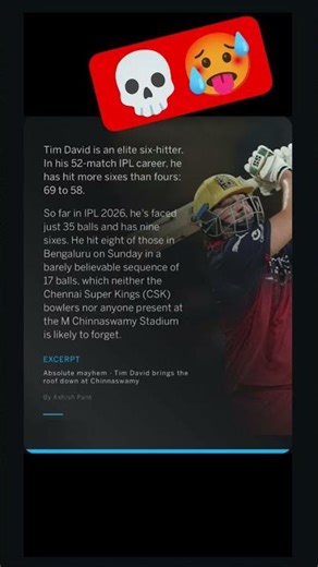 Tim David’s Explosive Performance Lights Up Yesterday’s Match 🔥🏏 #shortsviral #cricket #rovmanpowell