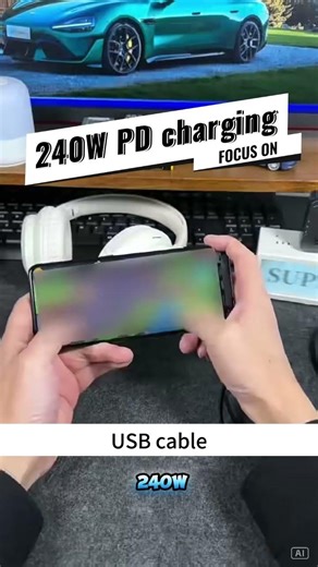 Foldable 2‑in‑1 Fast Charging Cable with Built‑In Phone/Tablet Stand