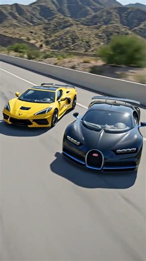 Corvette vs Bugatti Chiron #corvette #bugattichiron #car #racing #drifting #shorts #shortvideo