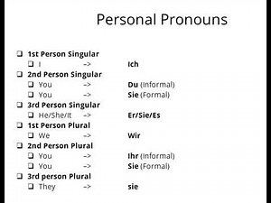 Lesson 6 | Personal Pronouns | German Language Course