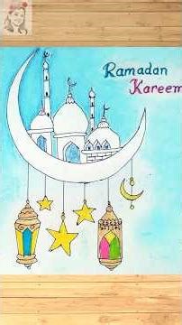 How to Draw Ramadan Mubarak | Ramadan Drawing Moon | Ramadan Drawing for Beginners