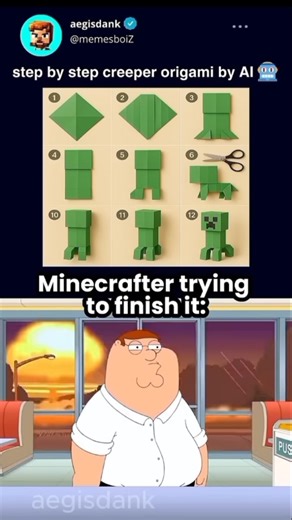 AI Origami Tutorial: How to make a Creeper... kinda 😂💥 #flyxo