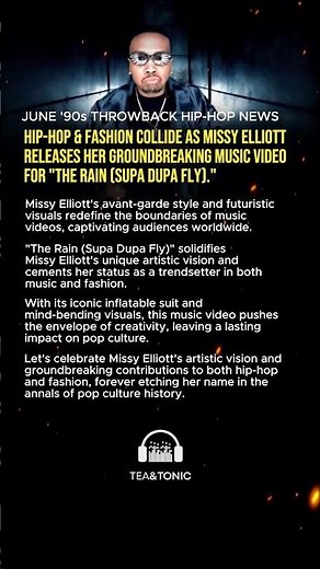 Hip-hop and fashion collide as Missy Elliott releases her music video for "The Rain (Supa Dupa Fly)"