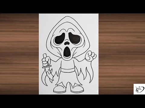 How to Draw Ghostface | Scream (Step by Step) | Easy and Funny drawing Tutorial for Beginners