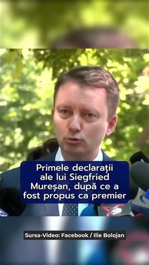 Siegfried Mureșan's first statements after being nominated for Prime Minister