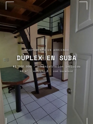 ¿Un Duplex por menos de 2 millones? ​📍 Altillos de Suba 1, cerca a la Av. Suba, Centro Suba y Subazar 🚇 Estaciones 21 Ángeles y Suba - Transversal 91 a minutos 🏠 Dúplex · 2 niveles 🛏️ 1 habitación espacio para la segunda 🚿 2 baños, uno en cada nivel 🏢 Tercer piso con ascensor · estrato 3 🚗 Parqueadero comunal ​💰 $1'500.000 con administración incluida ​#arriendobogota #suba #apartamentoenarriendo #duplex #tuhogarinmobiliaria