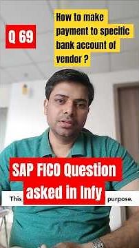 SAP FICO Interview Question | Infosys | How to Pay Vendor in Different Bank Accounts