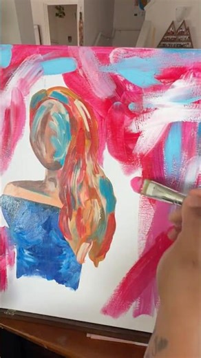 Watch this painting turn into something unexpected | Acrylic portrait timelapse