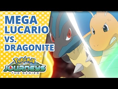 Korrina Returns—Mega Lucario vs. Dragonite | Pokémon Journeys: The Series | Official Clip