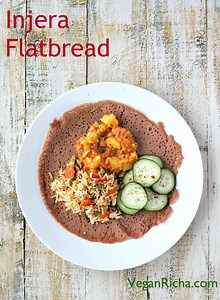 Ethiopian Injera - 100% Teff flatbread. Vegan Glutenfree Recipe - Vegan Richa
