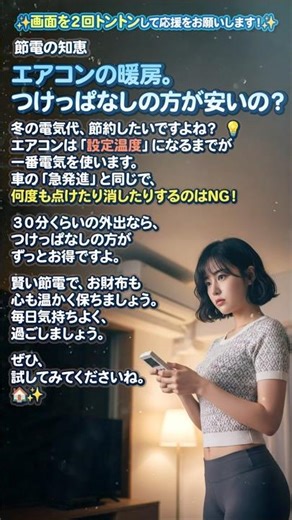 ✨【節電の知恵】エアコンの暖房。つけっぱなしの方が安いの？