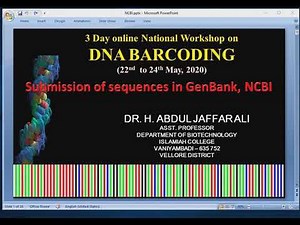DNA Barcoding - Submission of gene sequences in NCBI