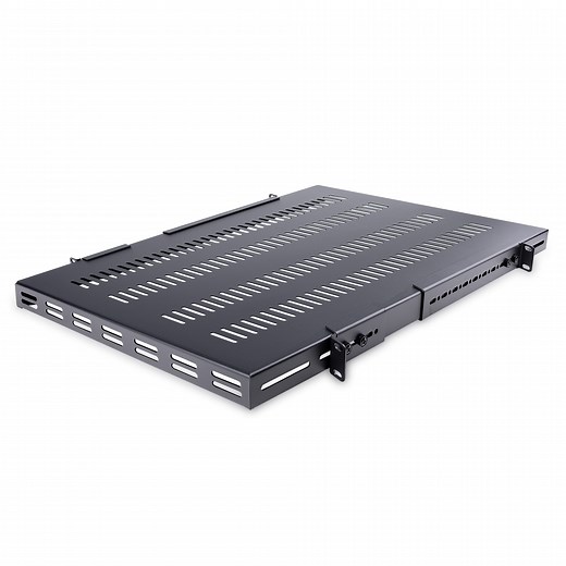 1U 4-Post Adjustable Vented Server Rack Mount Shelf - 330lbs(150 kg) - 19.5 to 38in Adjustable Mounting Depth Universal Tray for 19" AV/ Network Equipment Rack - 27.5in Deep