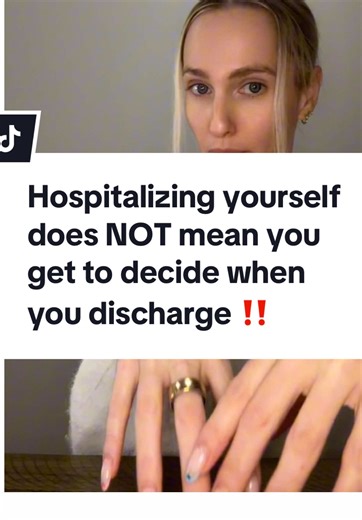 When you admit yourself to an inpatient unit voluntarily, you’re agreeing to treatment AND also giving up the right to discharge yourself. Involuntary admission is when clinicians hospitalize you because of safety concerns. In both cases, the clinical team determines when you’re safe and stable enough to leave. You don’t get to choose your discharge date, even if you walked in on your own. ———————————————————— #mentalhealth #psychwards #inpatientmentalhealth #inpatient #therapistsontiktok