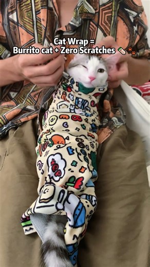 Cat Wrap = Calm, Adorable Cat + Zero Scratches 🐱✨ #petparent #catwrap #petcareessentials
