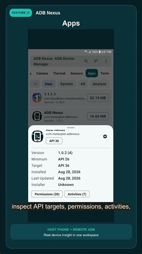 Analyze Installed Android Apps and Permissions | ADB Nexus #Shorts