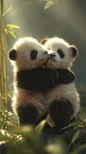 The Sweetest Panda Hug Ever 🤍🐼 #panda #cute #viral #cutepets #pandababy