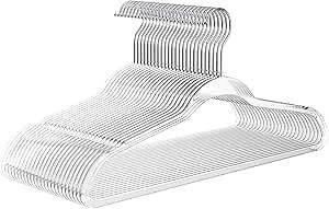 MIZGI 20 Pack Clear Plastic Hangers - Premium Thick Invisible Space Saving Hanger with 360° Swivel Hook, Ultra Slim Hangers for Suits, Dresses, Shirts, Coats & Pants