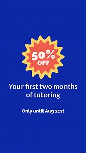 Get 50% off your first two months of 1:1 tutoring.  Covering all subjects and levels 邏 Tutors are matched to your child’s needs Only valid until the 31st of August. | GoStudent | Facebook