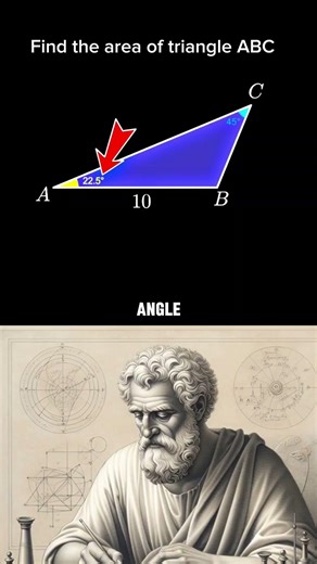 Only Genius Can Solve This! Find the Area of the Triangle (22.5° & 45° Chllenge#MathChallenge