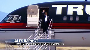 A Donald J. Trump tweet is causing trouble again tonight – Trump’s being called a hypocrite for championing the Muslim boxing champ after previously calling for a ban on Muslims. David Wright reports: | ABC World News Tonight with David Muir