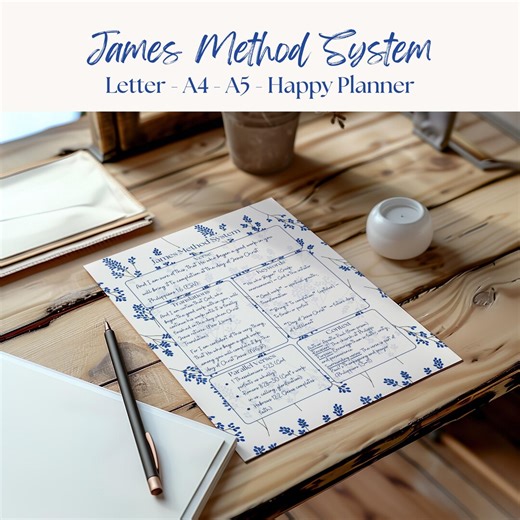 James Method System Printable Bible Study Template Blue Floral French Country Digital Download Happy Planner Insert A5 Journal Refill A4 - Etsy