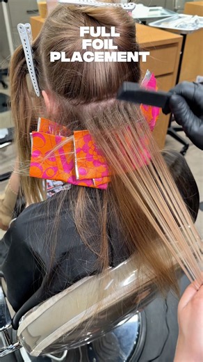 Full foil transformation ￼ #haireducation #balayageeducator #hairtok #hairfoil #foilplacement #hair