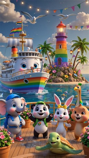 🚢 Jungle Cruise Ship Adventure | Baby Elephant & Friends Treasure Island Journey | 3D Cartoon