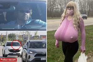 Controversial teacher with Z-cup prosthetic breasts is back at school with police escort