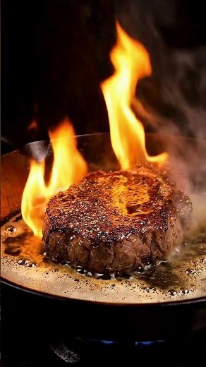 Steak au Poivre – Französisches Pfeffersteak mit Cognac-Flamme und cremiger Sauce 🥩