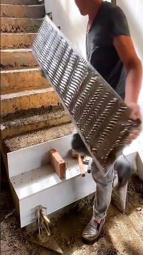 Installing stairs with precision — step by step #construction #shorts