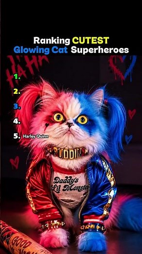 Ranking Cutest Glowing Cat Superheroes 🐱⚡#shorts