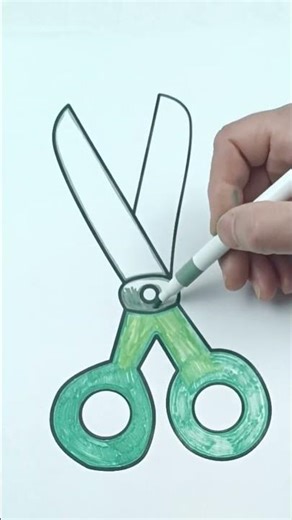 Scissors Coloring Page 🎨✂️ #asmr #drawing #coloring #shorts #art for kids #scissors