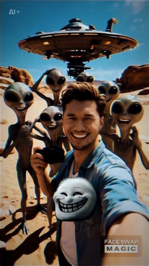 a selfie with aliens #alien they nearly capture me#capcut